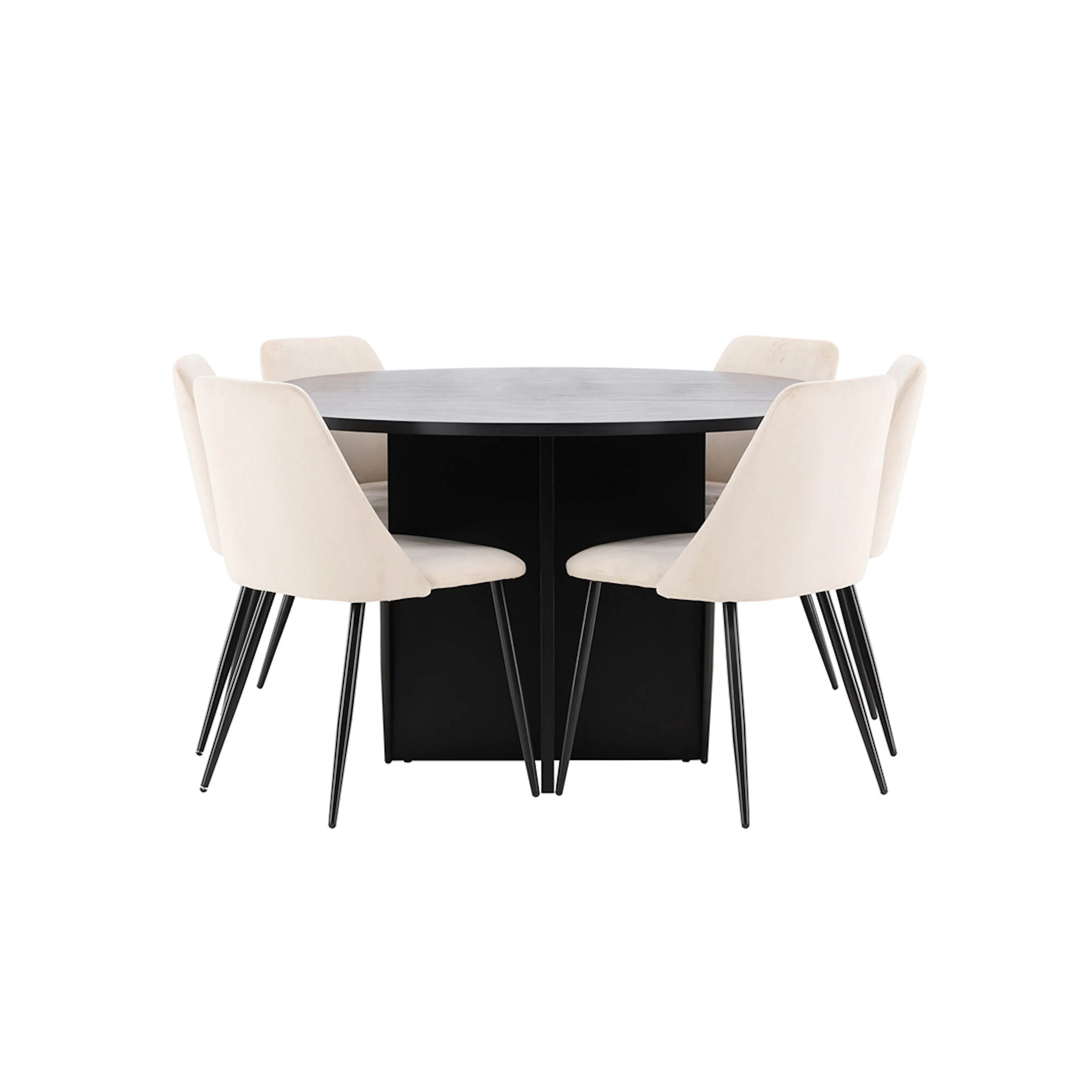 Matgrupp Venture Home Strada Ø120 cm med 6st Night Matstolar