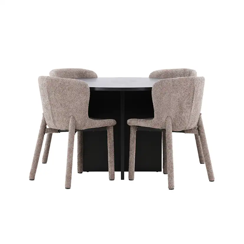 Matgrupp Venture Home Strada Ø120 cm med 4st Astoria Matstolar