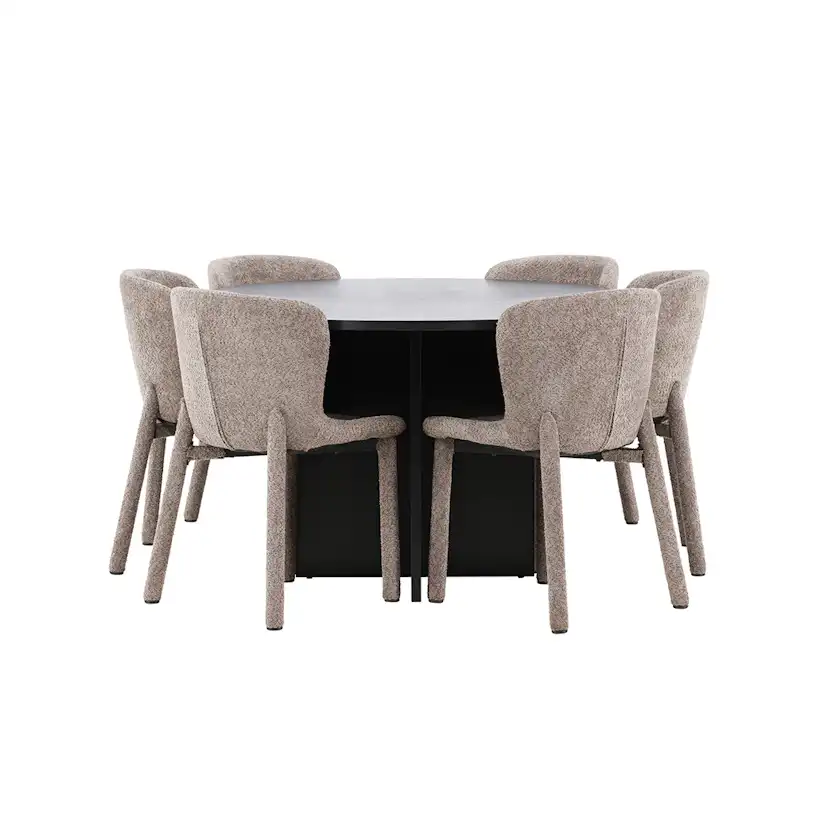 Matgrupp Venture Home Strada Ø120 cm med 6st Astoria Matstolar