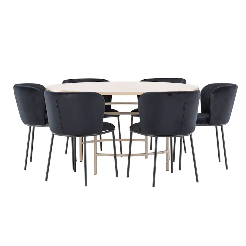 Matgrupp Venture Home Copenhagen Ø140 cm med 6st Edina Matstolar