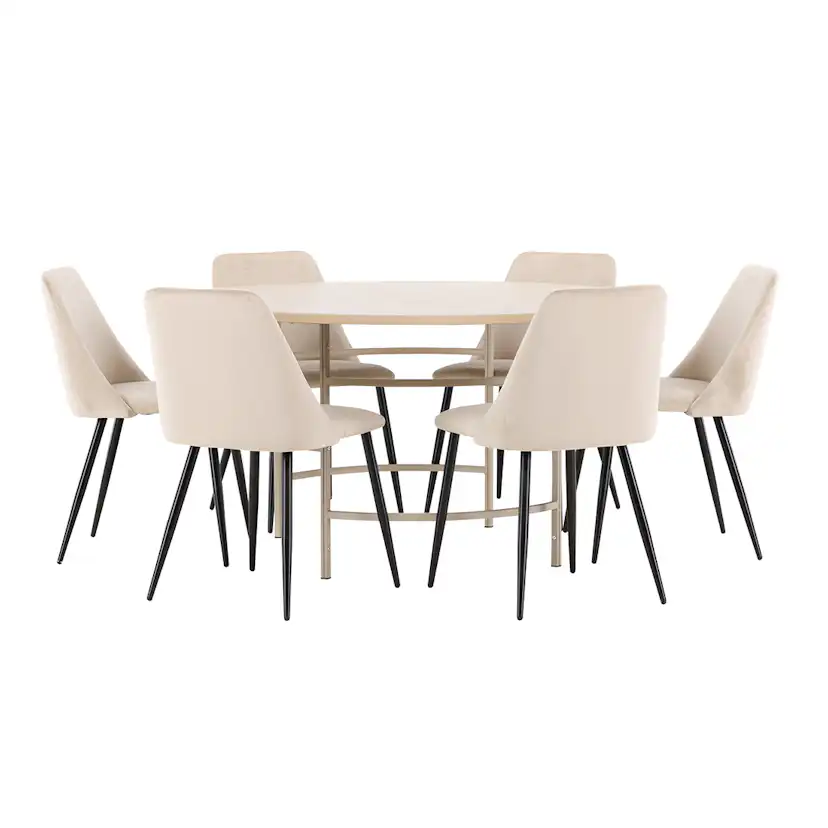 Matgrupp Venture Home Copenhagen Ø140 cm med 6st Night Matstolar