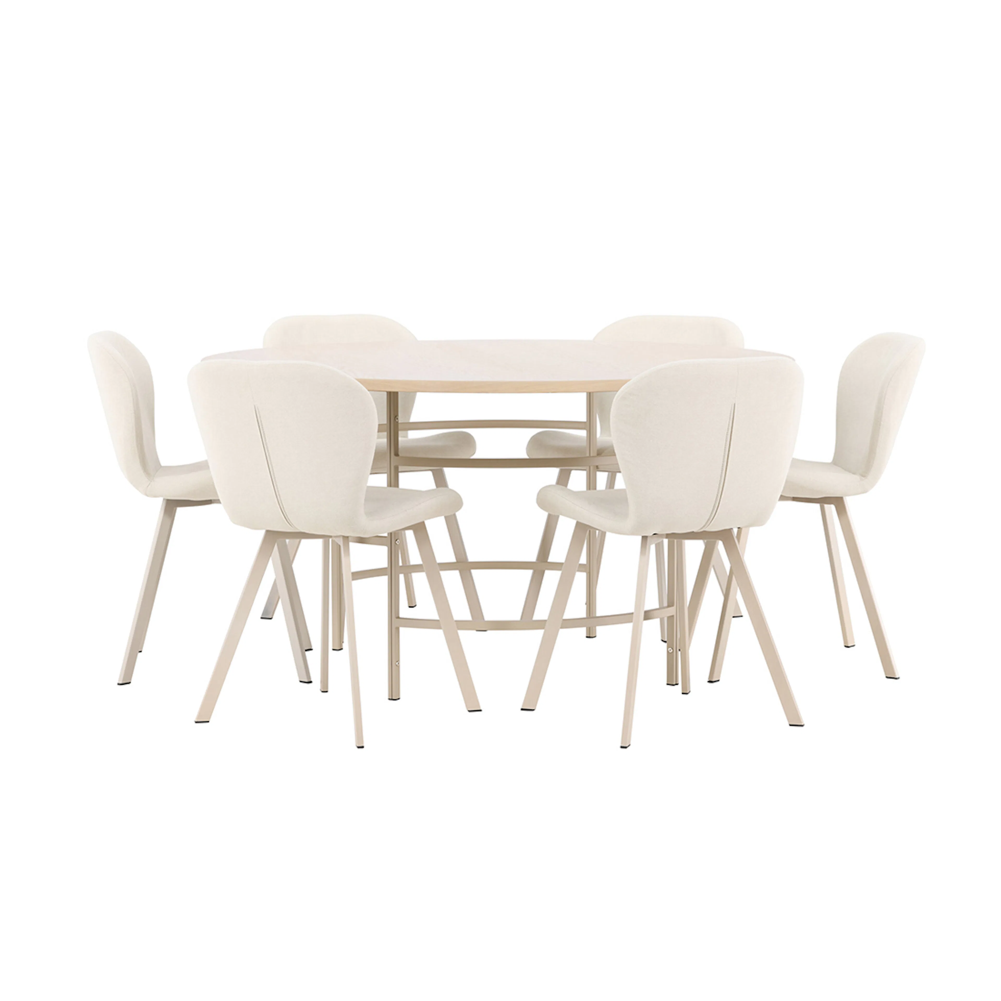 Matgrupp Venture Home Copenhagen Ø140 cm med 6st Lilja Matstolar