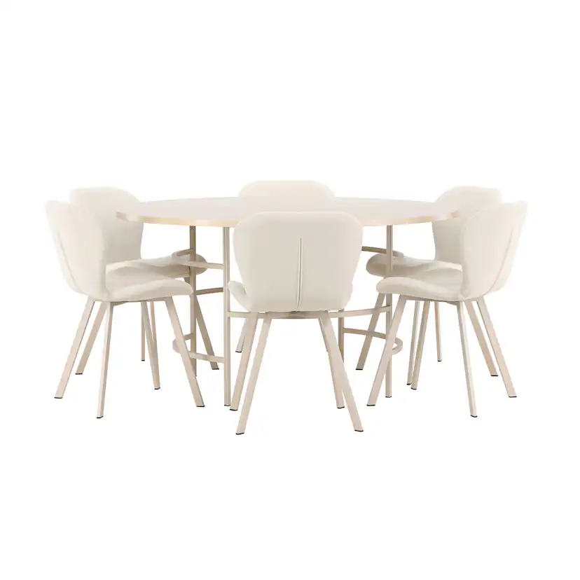 Matgrupp Venture Home Copenhagen Ø140 cm med 6st Lilja Matstolar