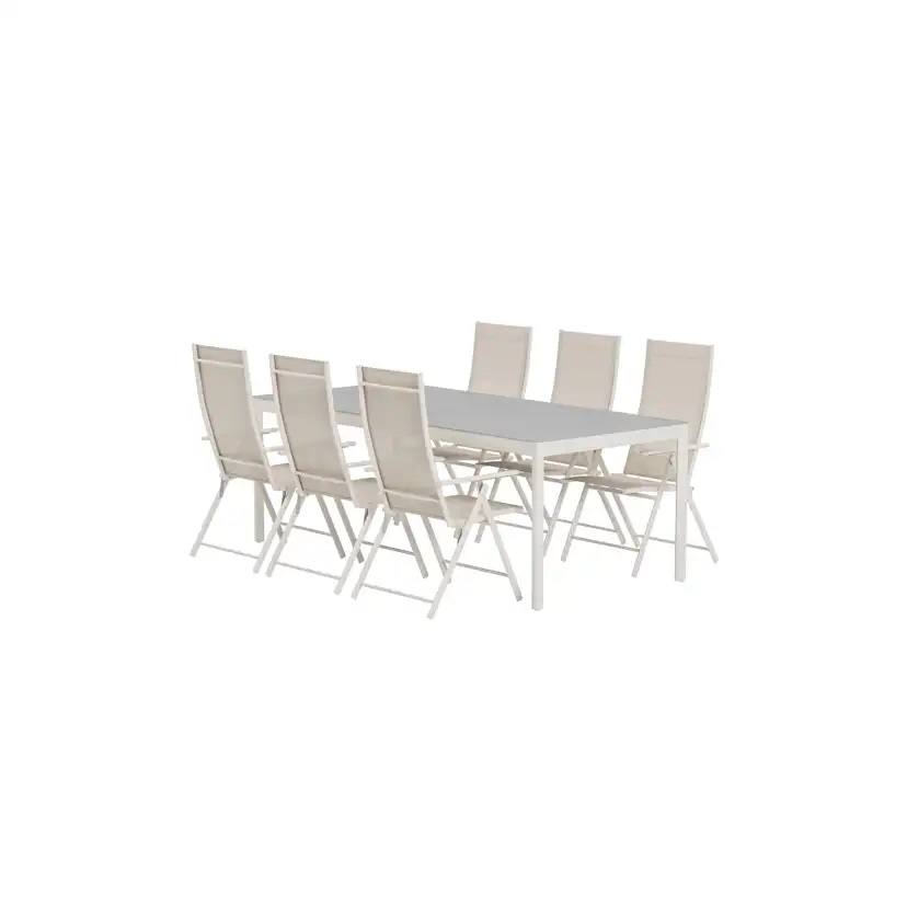 Matgrupp Utomhus Venture Home Lino 100x220 cm med 6 st Levanzo Trädgårdsstolar