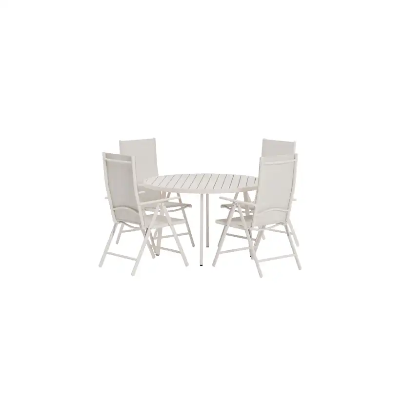Matgrupp Utomhus Venture Home Giardini Ø120 cm med 4 st Break Trädgårdsstolar