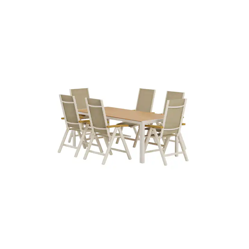 Matgrupp Utomhus Venture Home Break 90x205 cm med 6 st Panama Trädgårdsstolar