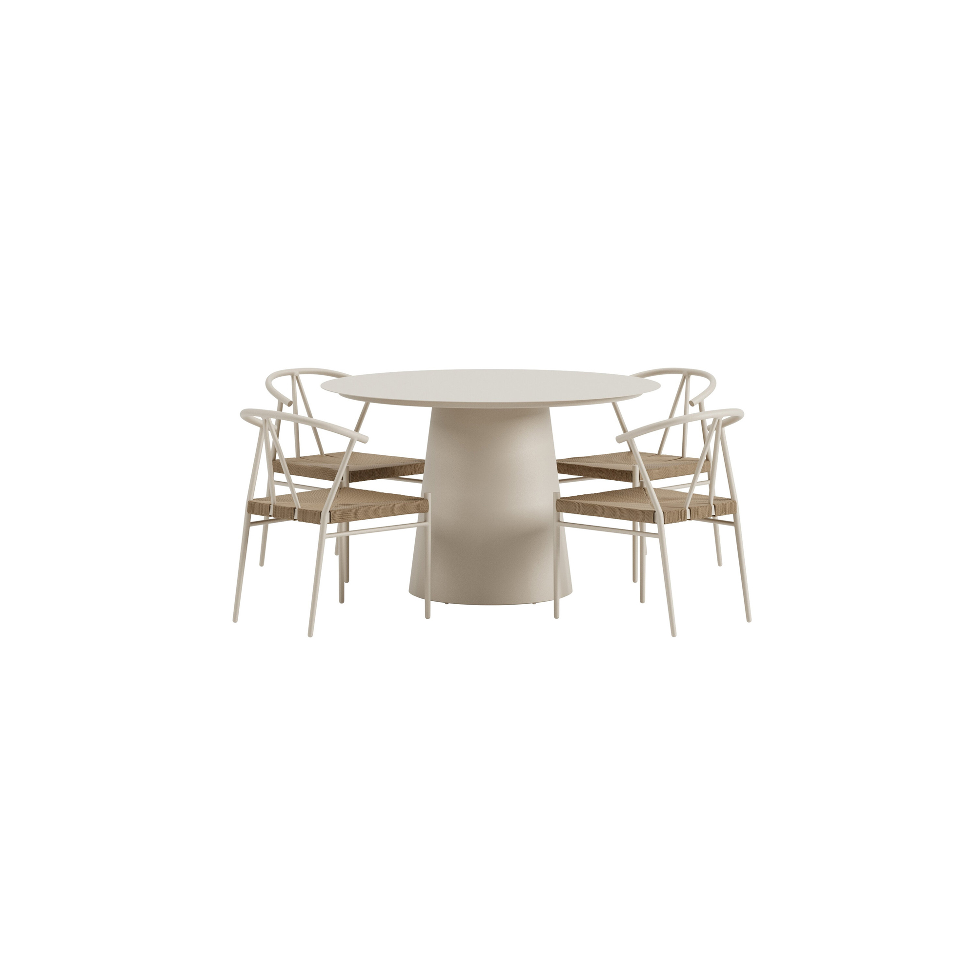 Matgrupp Utomhus Venture Home Lanzo Ø120 cm med 4 st Alfons Trädgårdsstolar