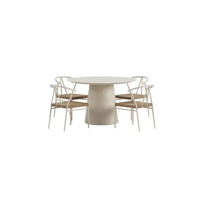 Matgrupp Utomhus Venture Home Lanzo Ø120 cm med 4 st Alfons Trädgårdsstolar