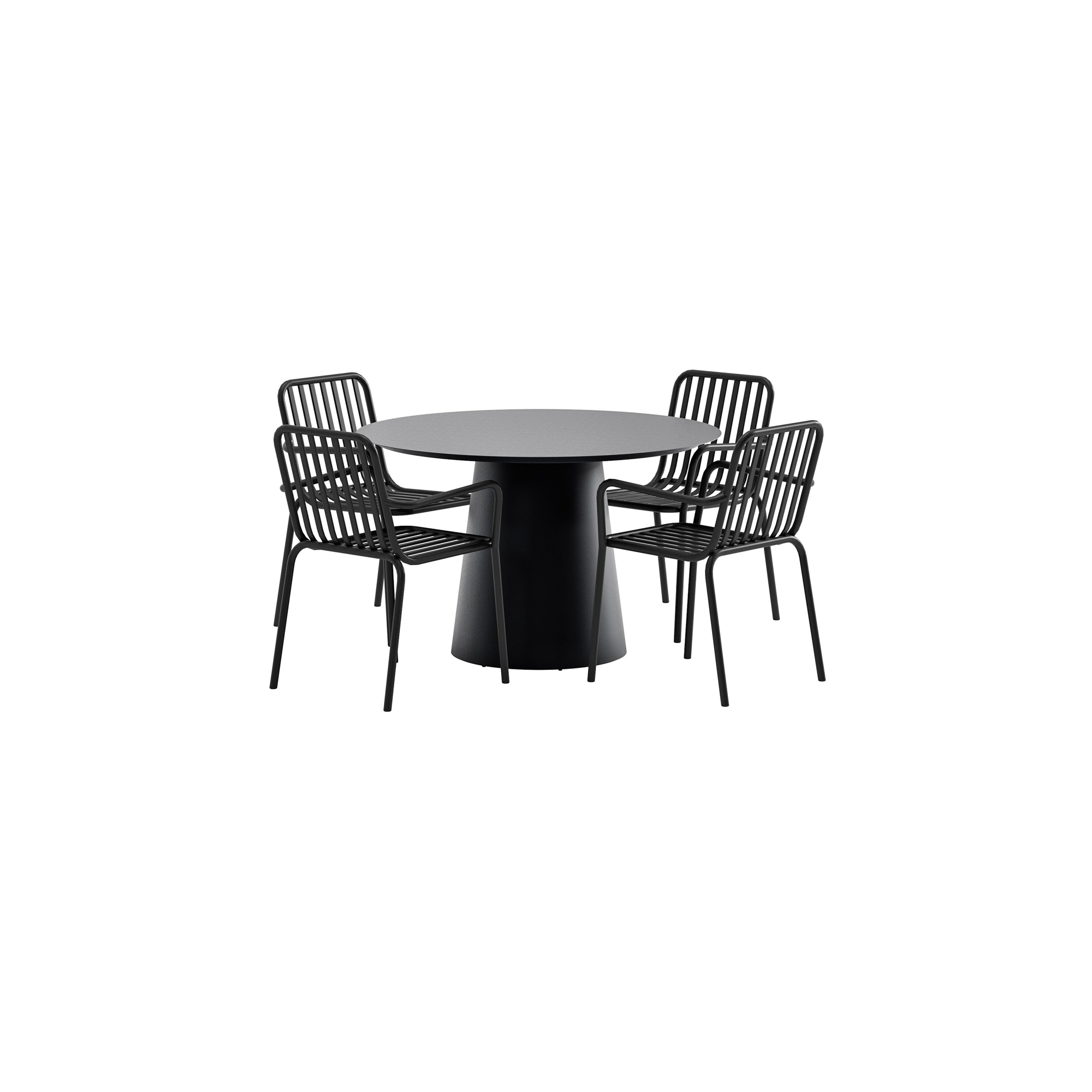 Matgrupp Utomhus Venture Home Lanzo Ø120 cm med 4 st Peking Trädgårdsstolar