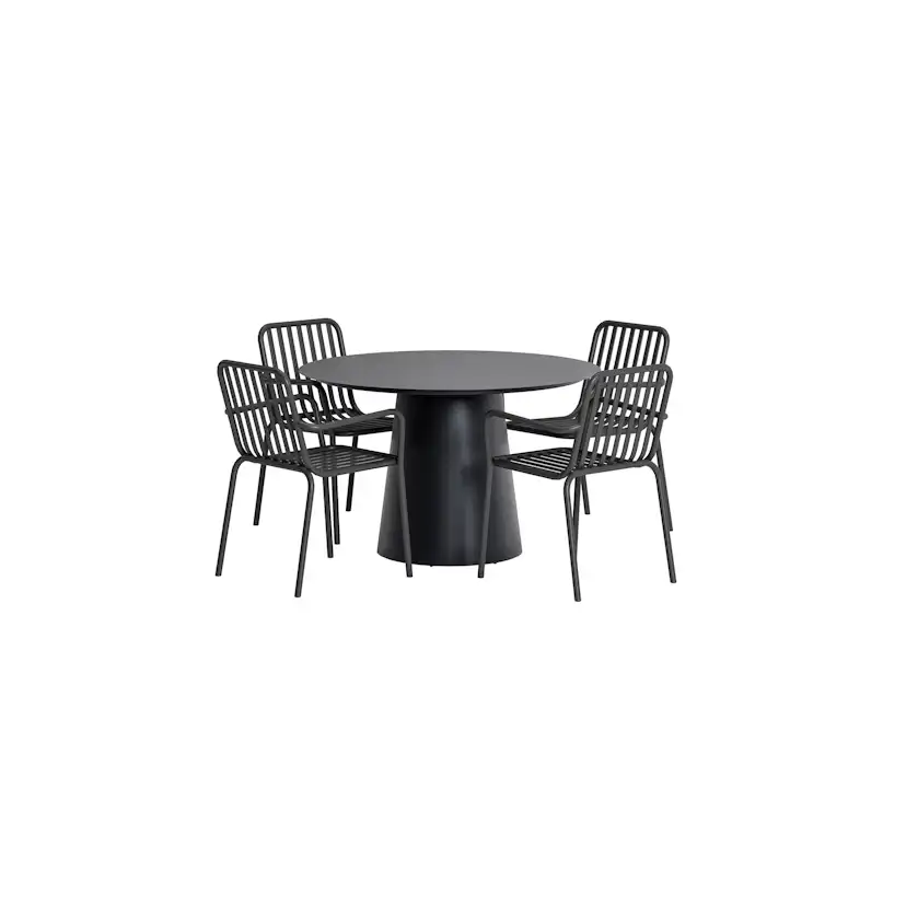 Matgrupp Utomhus Venture Home Lanzo Ø120 cm med 4 st Peking Trädgårdsstolar