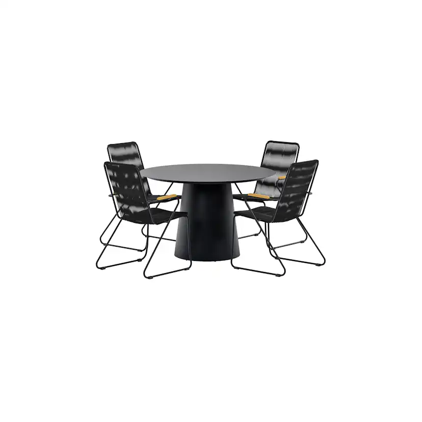 Matgrupp Utomhus Venture Home Lanzo Ø120 cm med 4 st Bois Trädgårdsstolar