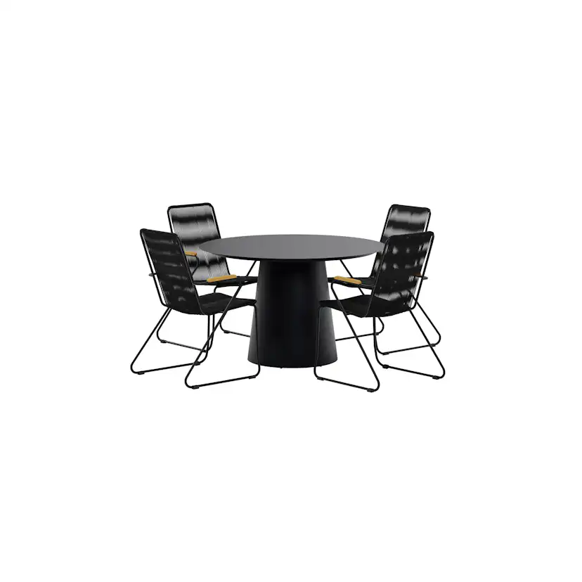 Matgrupp Utomhus Venture Home Lanzo Ø120 cm med 4 st Bois Trädgårdsstolar