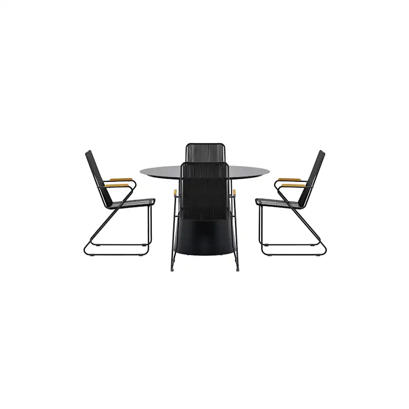 Matgrupp Utomhus Venture Home Lanzo Ø120 cm med 4 st Bois Trädgårdsstolar