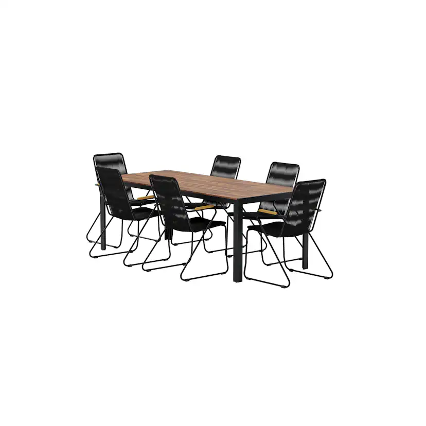 Matgrupp Utomhus Venture Home Bois 90x205 cm med 6 st Bois Trädgårdsstolar