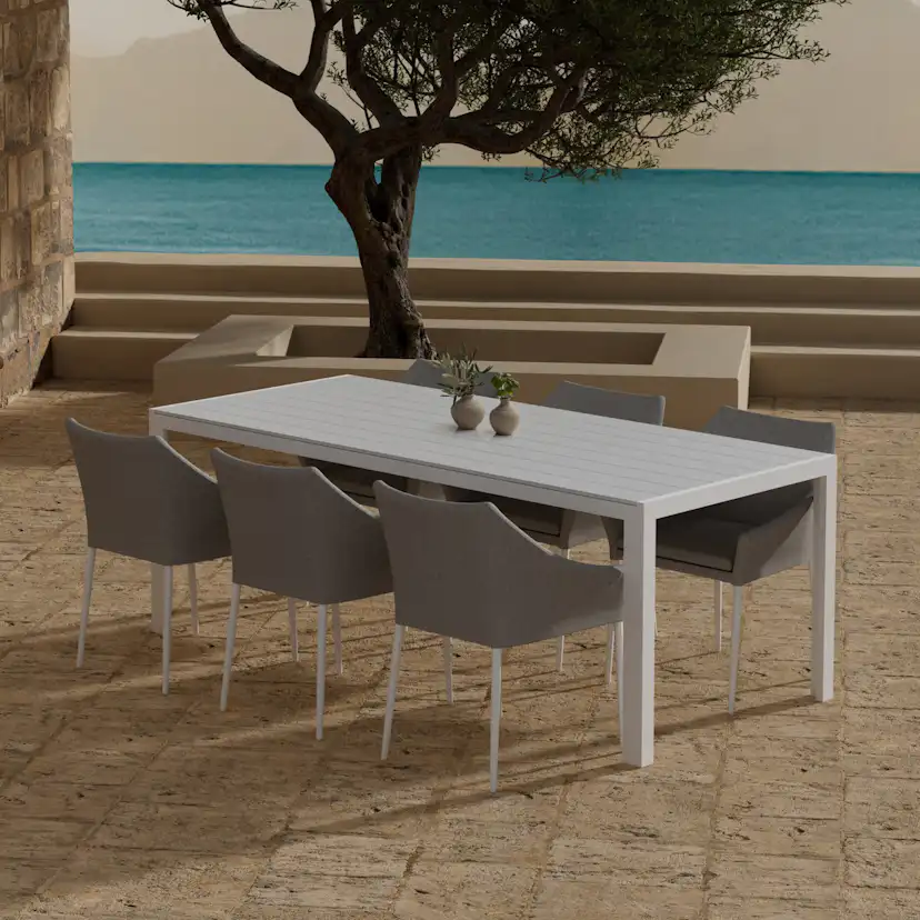 Matgrupp Utomhus Venture Home Break 90x205 cm med 6 st Spoga Trädgårdsstolar