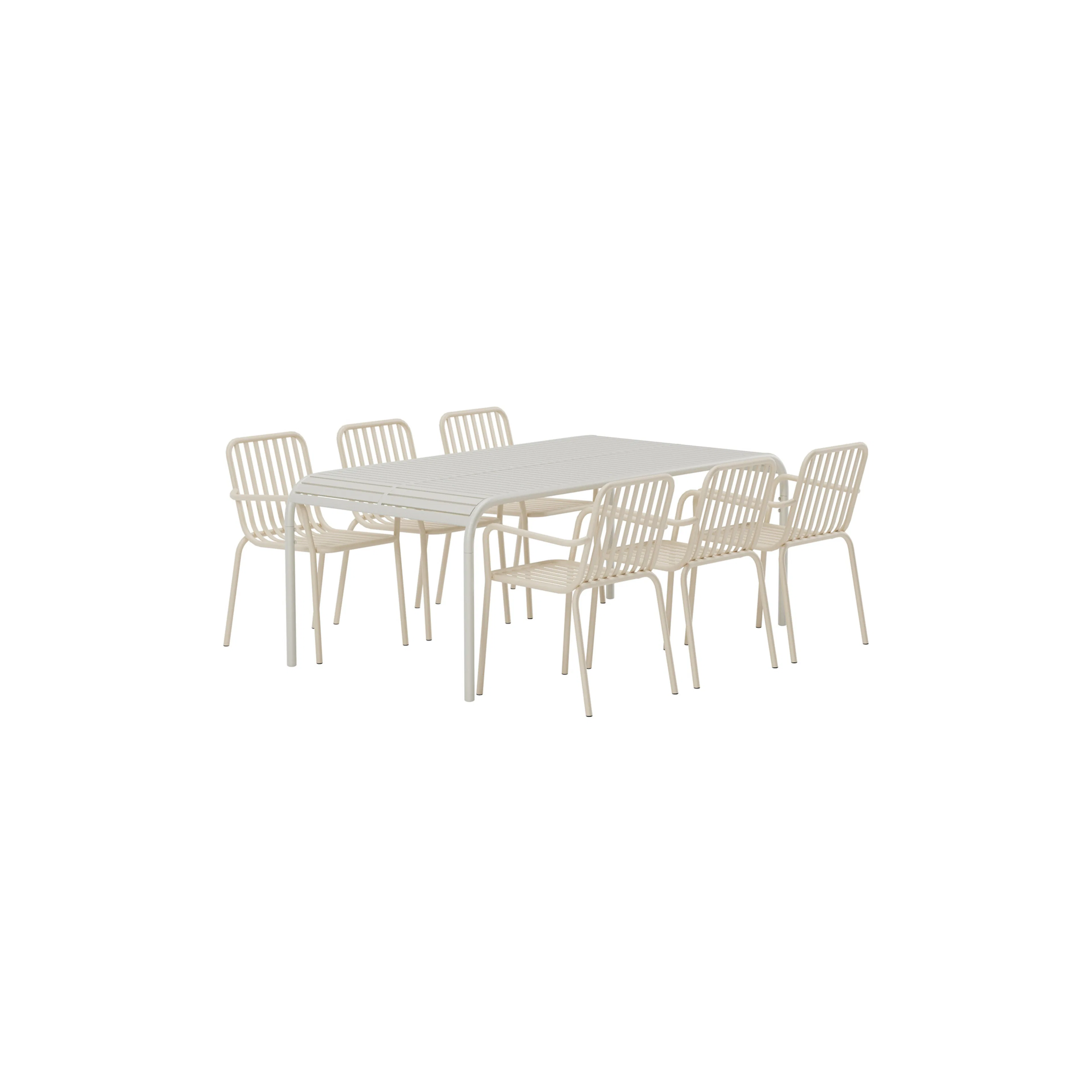 Matgrupp Utomhus Venture Home Borneo 100x200 cm med 6 st Peking Trädgårdsstolar