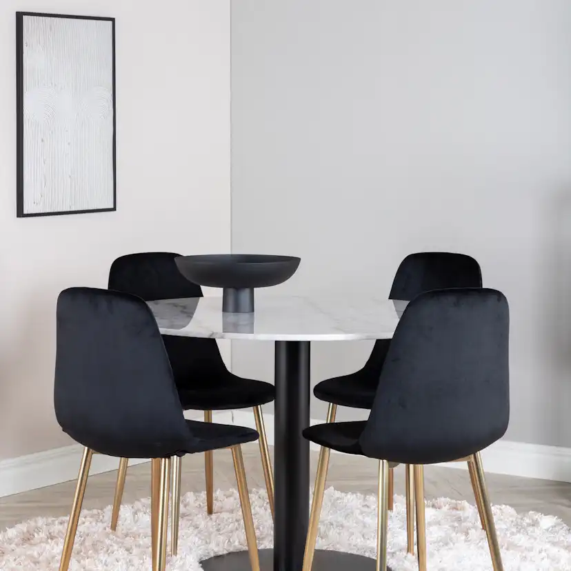 Matgrupp Venture Home Estelle Vit med 4 Pobbie Stolar