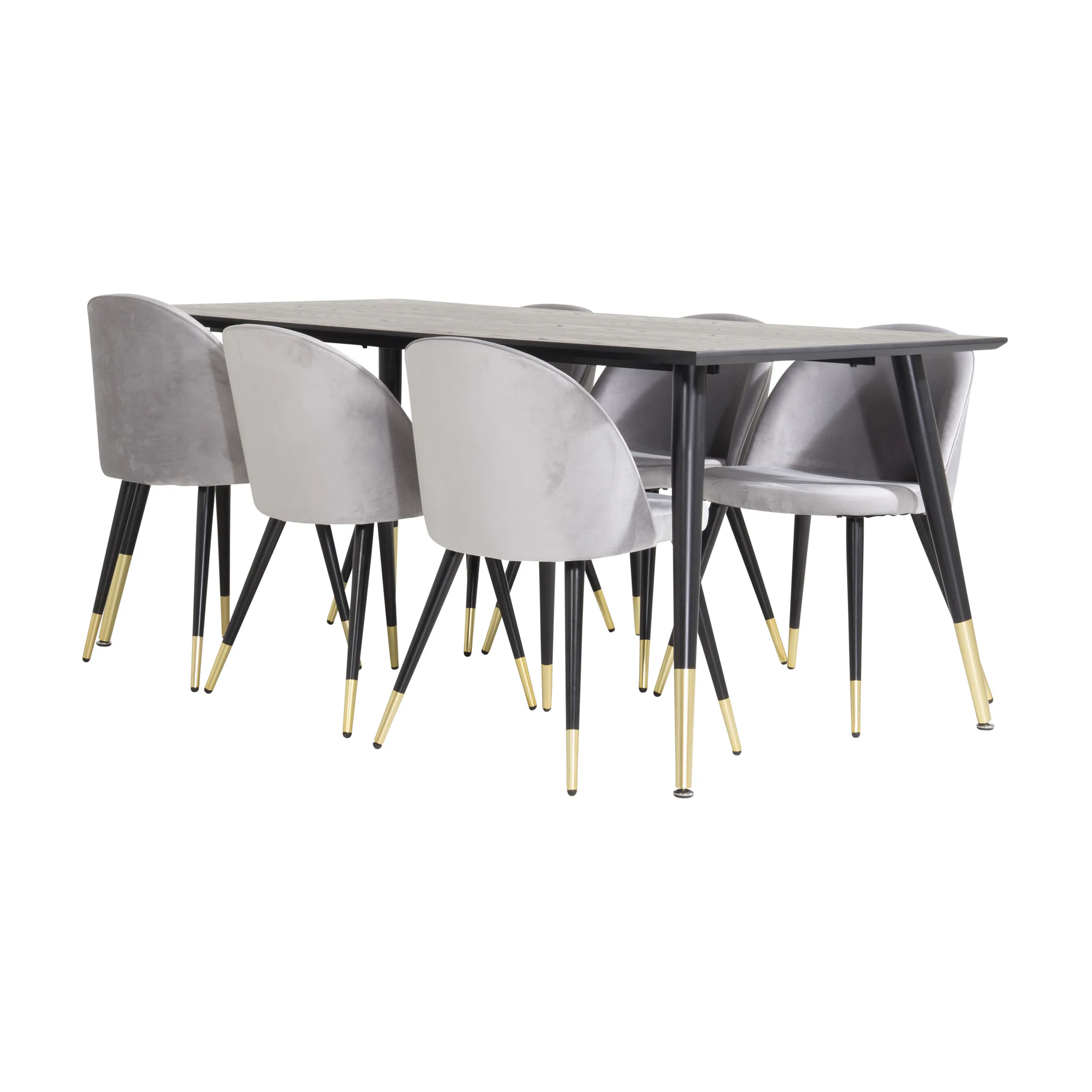 Matgrupp Venture Home Dipp med 6 Velvet Stolar