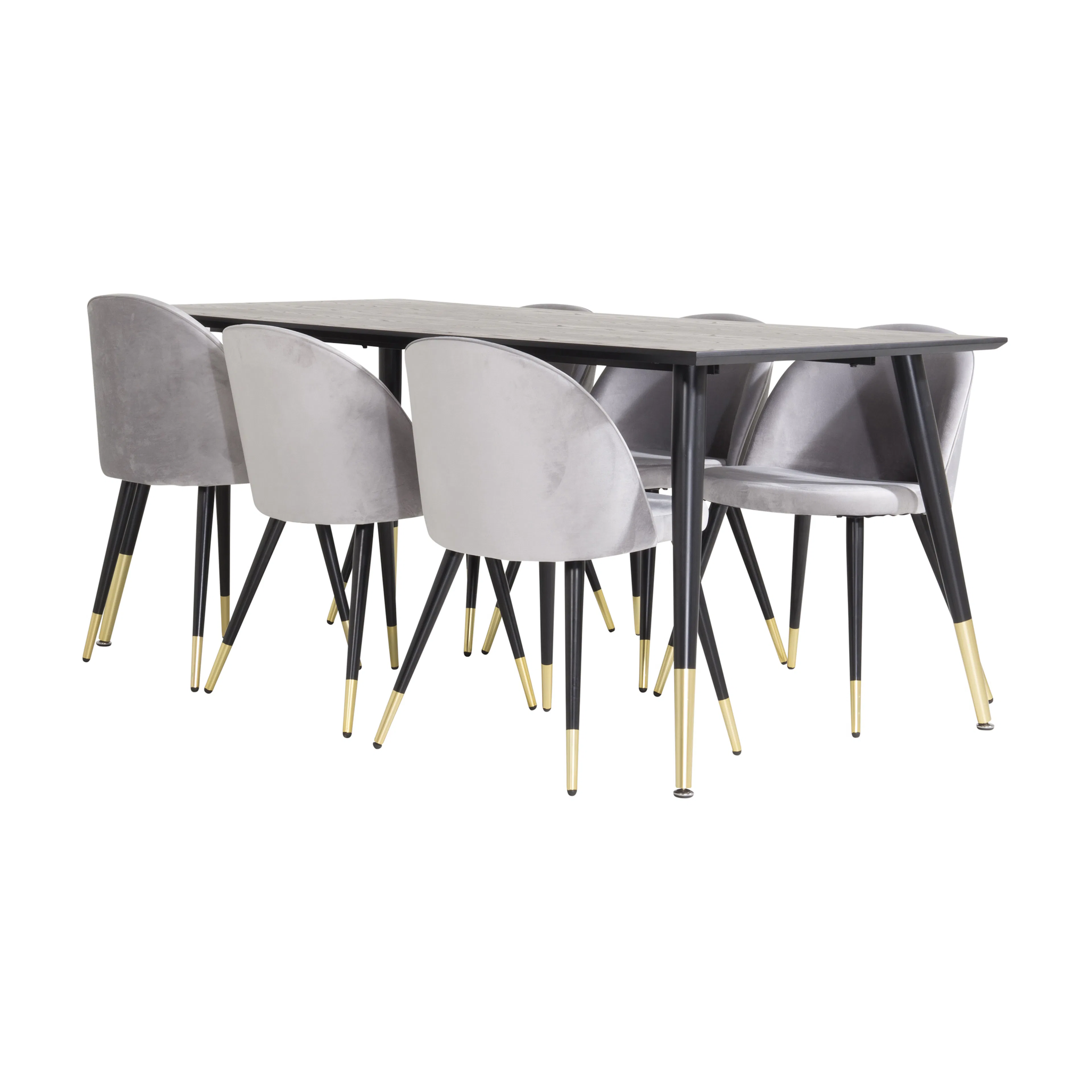 Matgrupp Venture Home Dipp med 6 Velvet Stolar