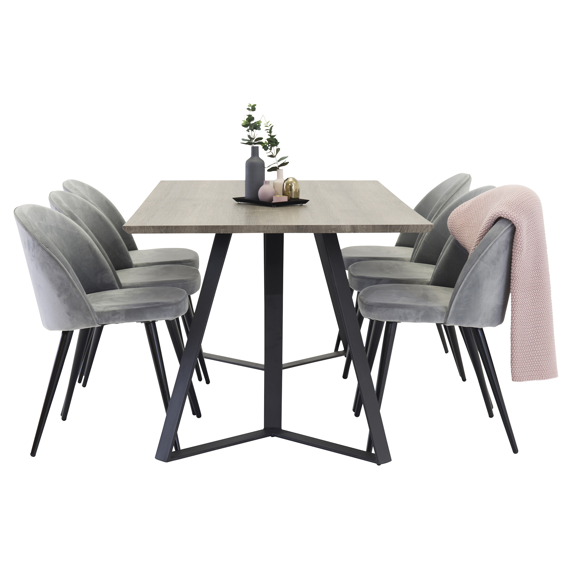 Matgrupp Venture Home Madde med 6 Valentina Stolar