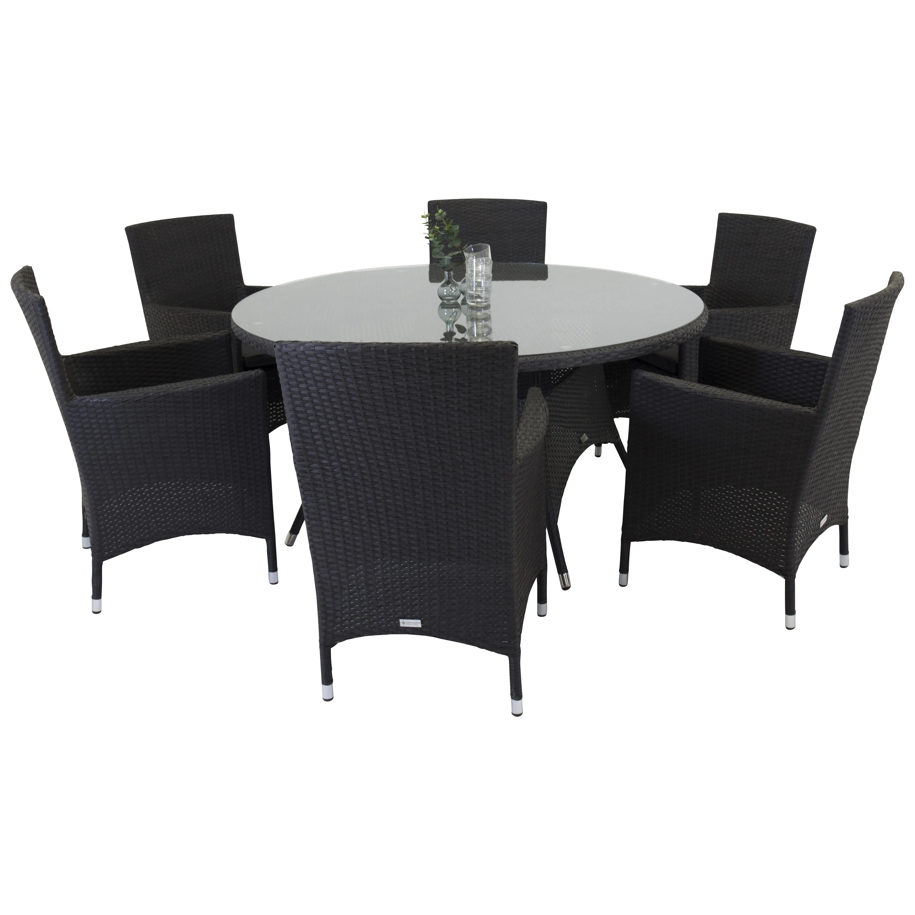 Matgrupp Utomhus Venture Home Virda Ø 150 med 6 Milwa Trädgårdsstolar