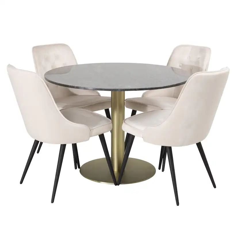 Matgrupp Venture Home Estelle med 4 Vera Stolar Sammet