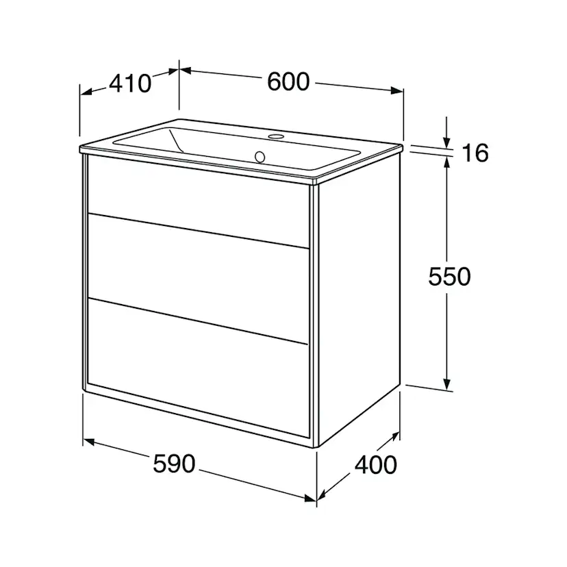 Tvättställsskåp Gustavsberg Graphic 60 cm