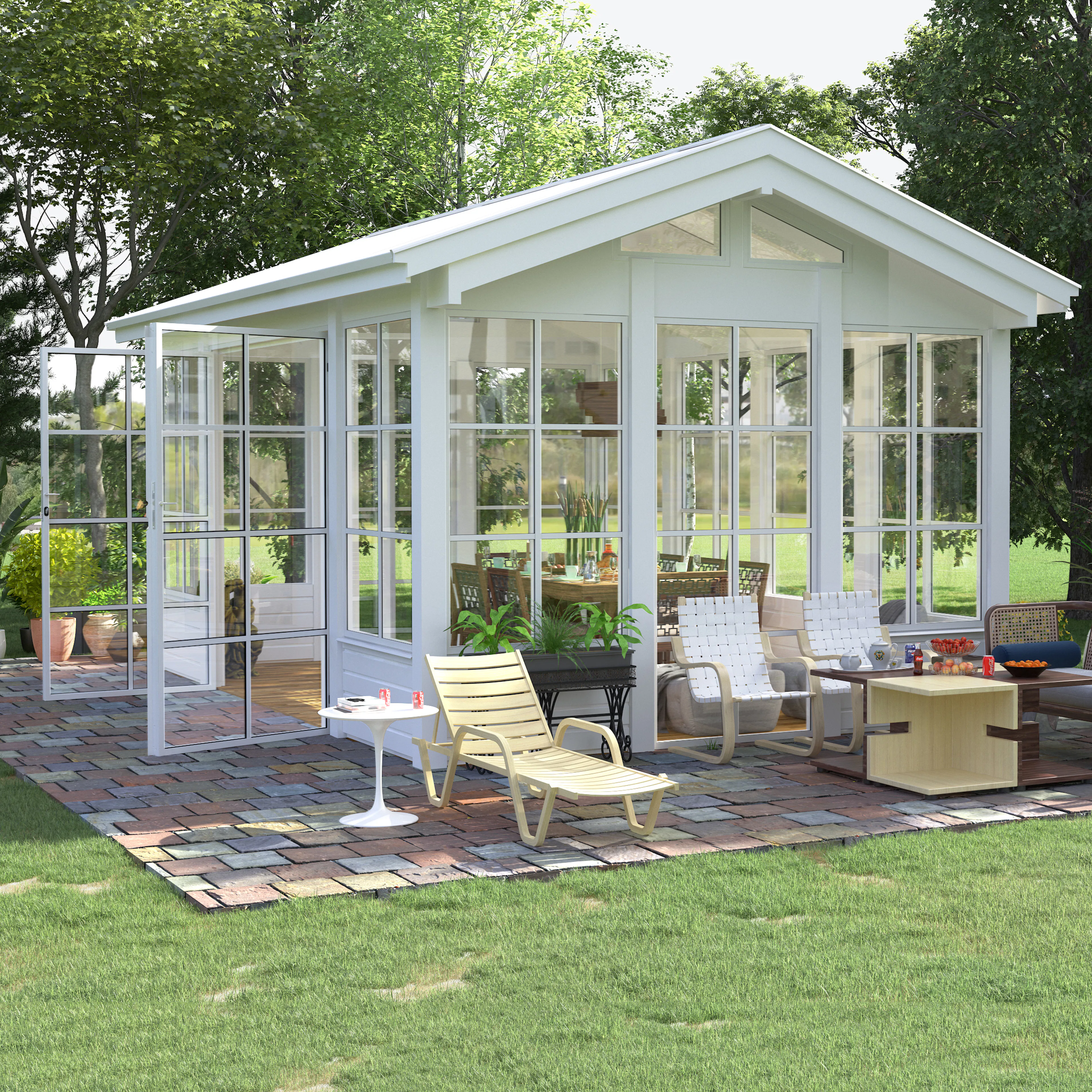 Komplett Orangeri Landskap Grönska Sommar 15 kvm