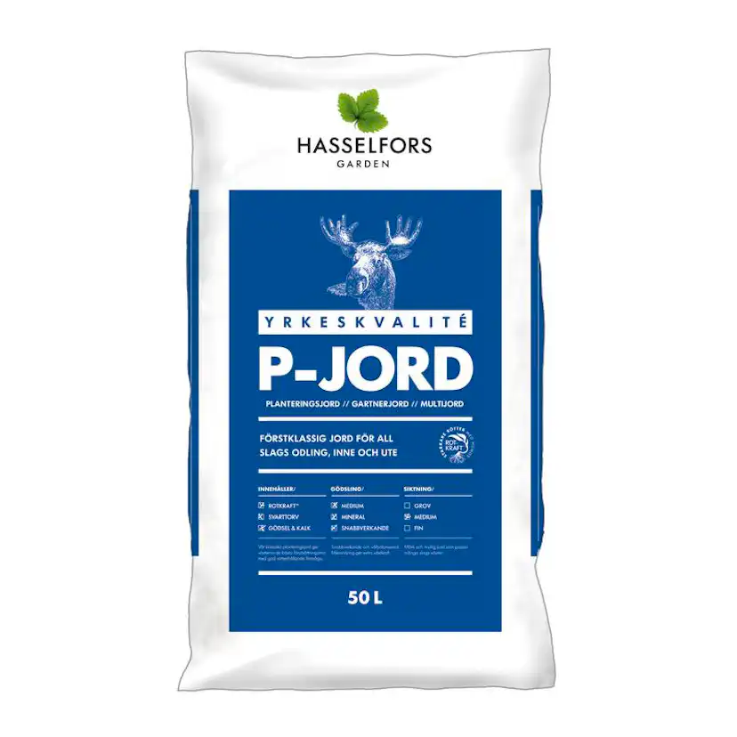 Planteringsjord Hasselfors Garden P-jord Proffs på Pall - 21x50L