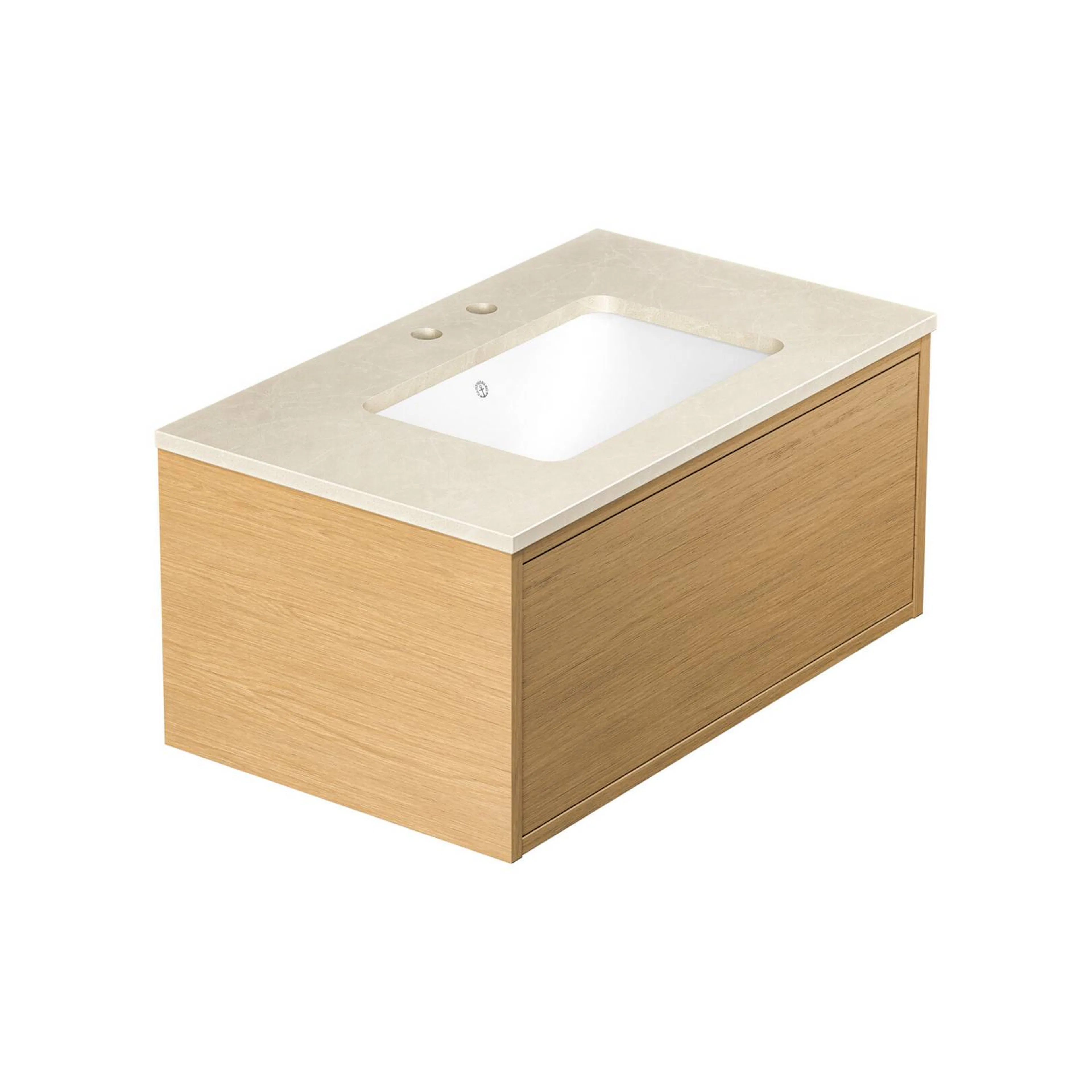 Tvättställskåp Gustavsberg Ducentic 80 cm med Stenbänkskiva och Underlimmat Tvättställ