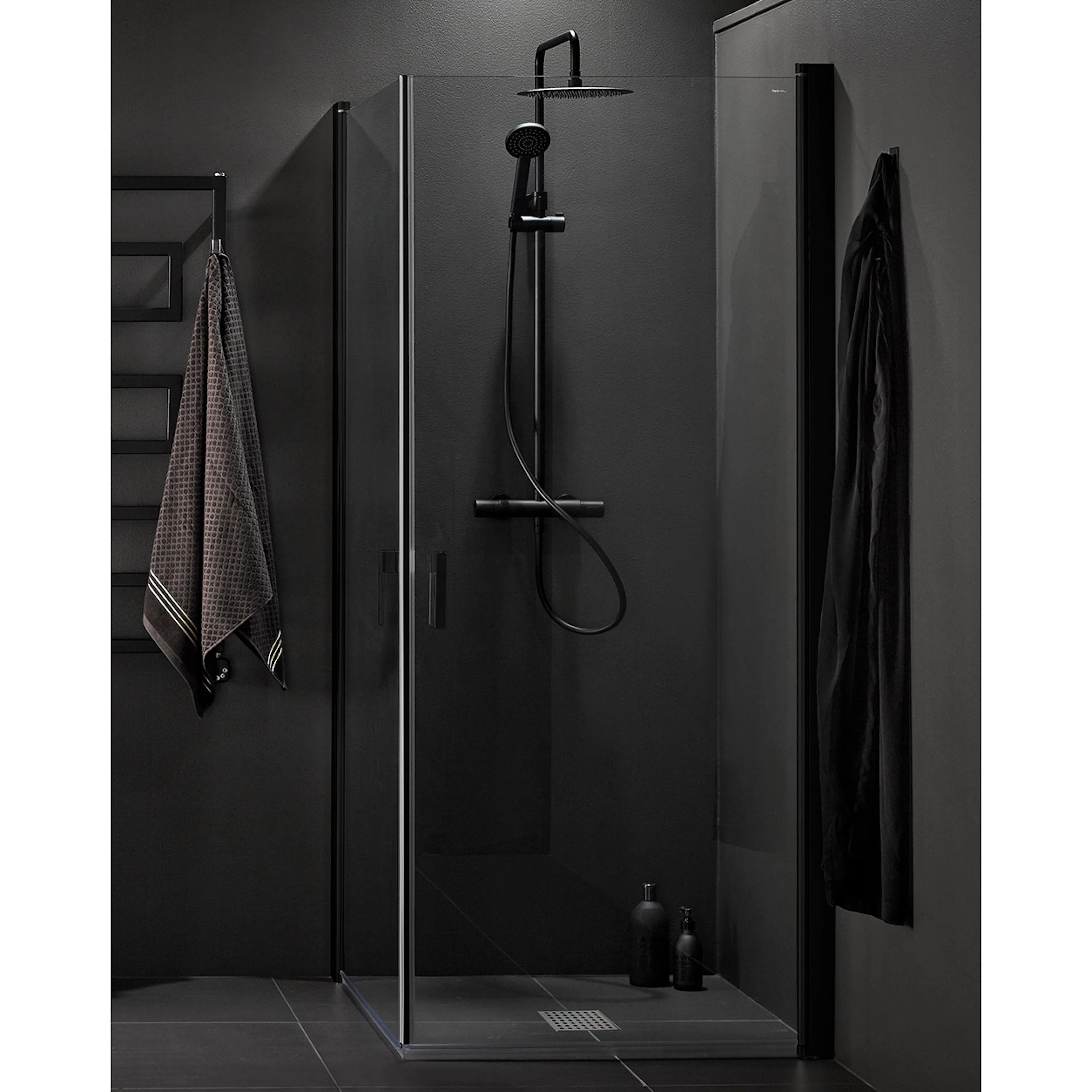 Duschhörn Hafa Igloo Pro Corner Klarglas Svart