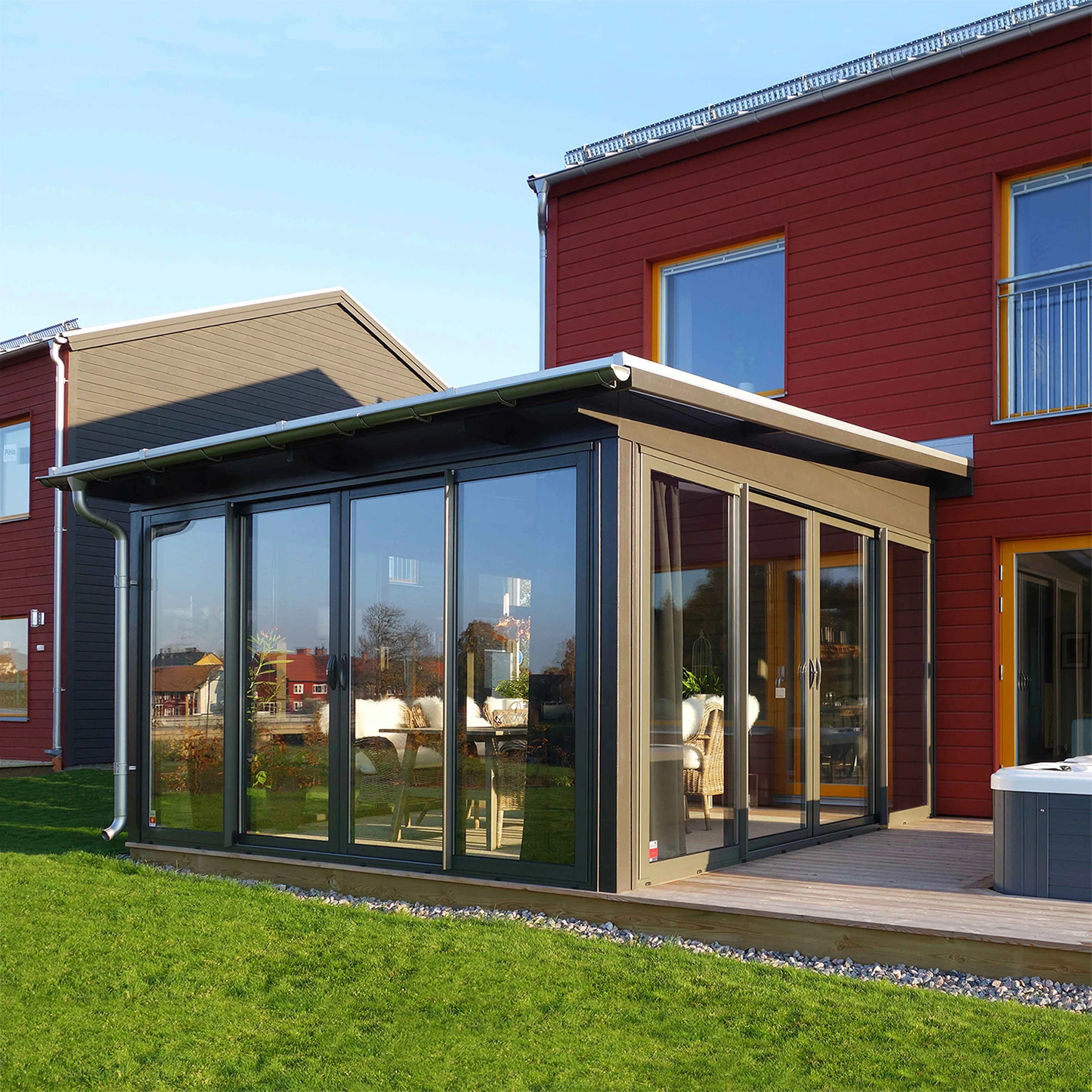 Skjutbart Fönsterparti Halle Thermo 6 Fönster 3 Spår Vit