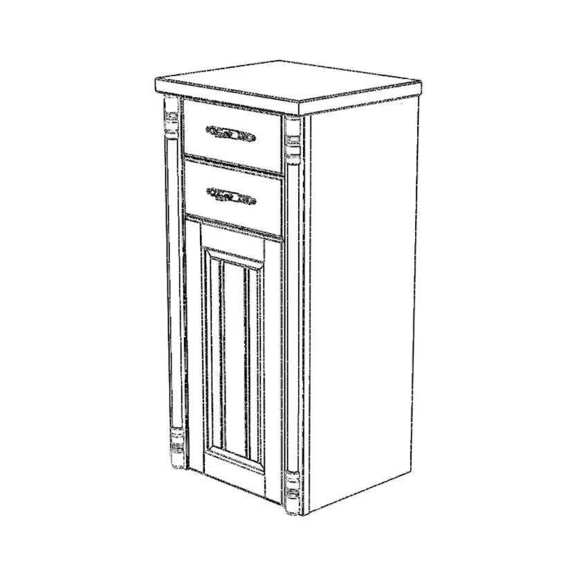 Halvhögt Skåp Björbo Badrum Valhall med Lucka och 2 Lådor