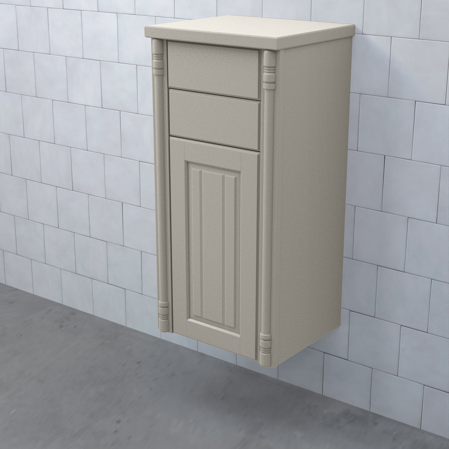 Halvhögt Skåp Björbo Badrum Valhall med Lucka och 2 Lådor