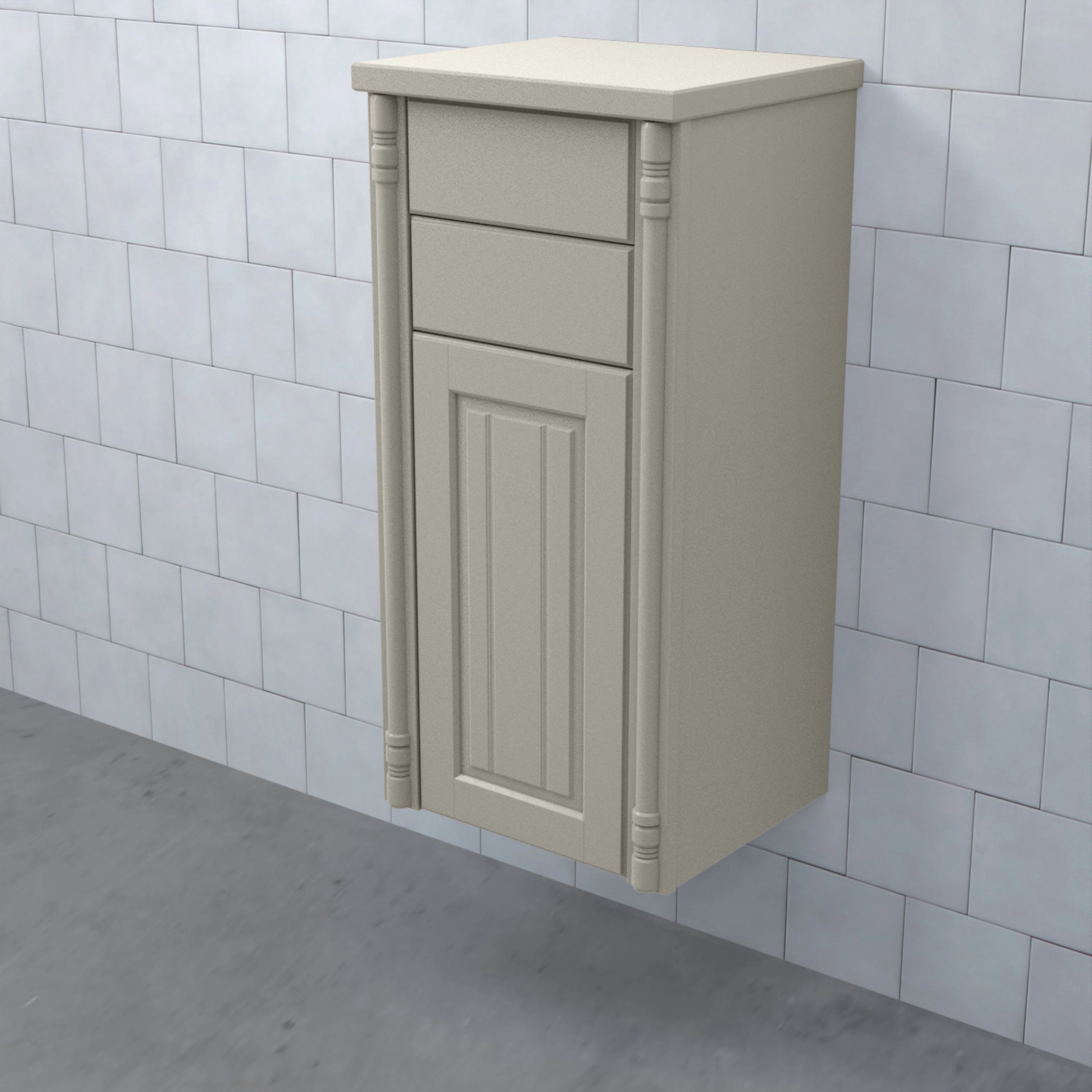 Halvhögt Skåp Björbo Badrum Valhall med Lucka och 2 Lådor