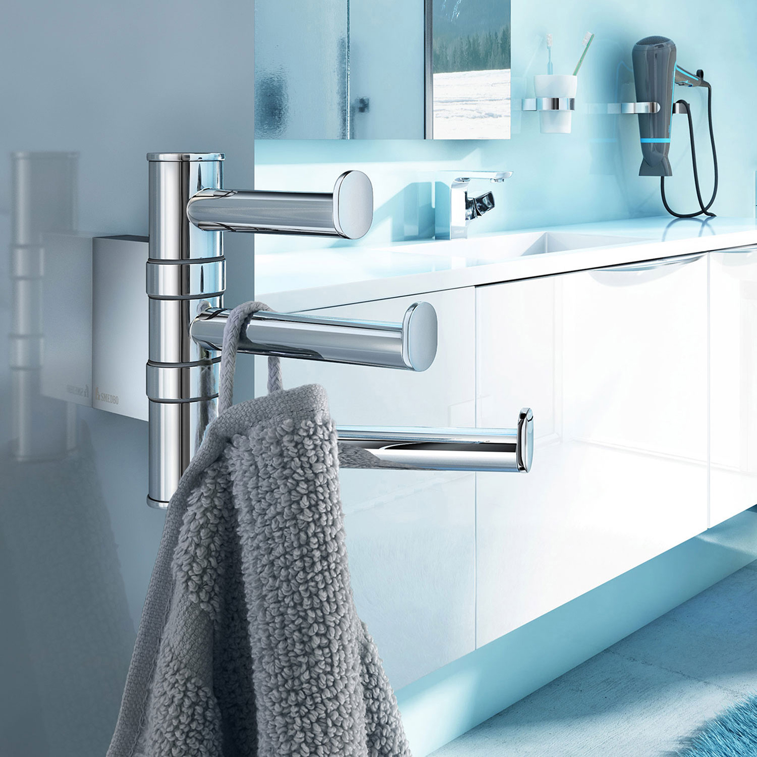 Handdukskrok Smedbo Air AK327 Krom