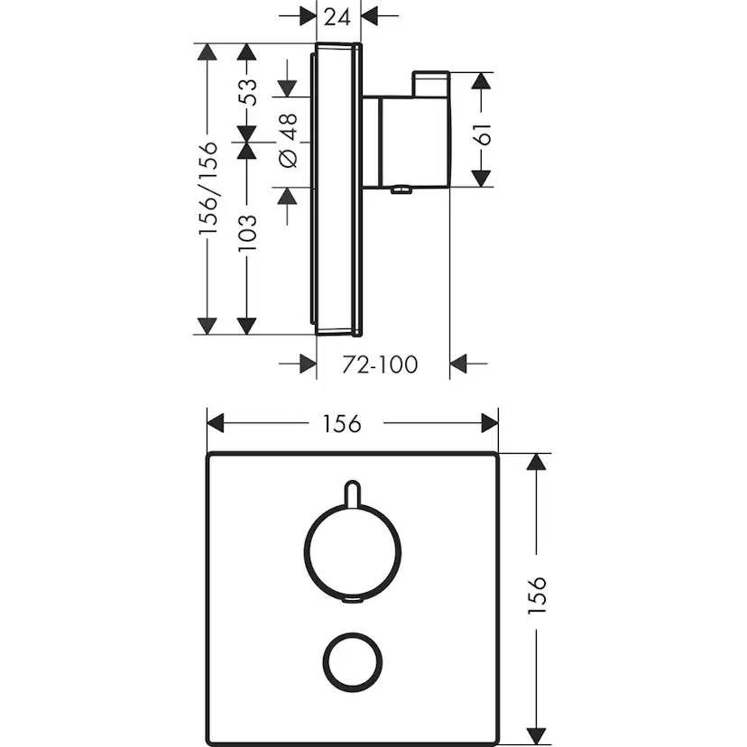 Inbyggnadsblandare Hansgrohe ShowerSelect 1-utlopp