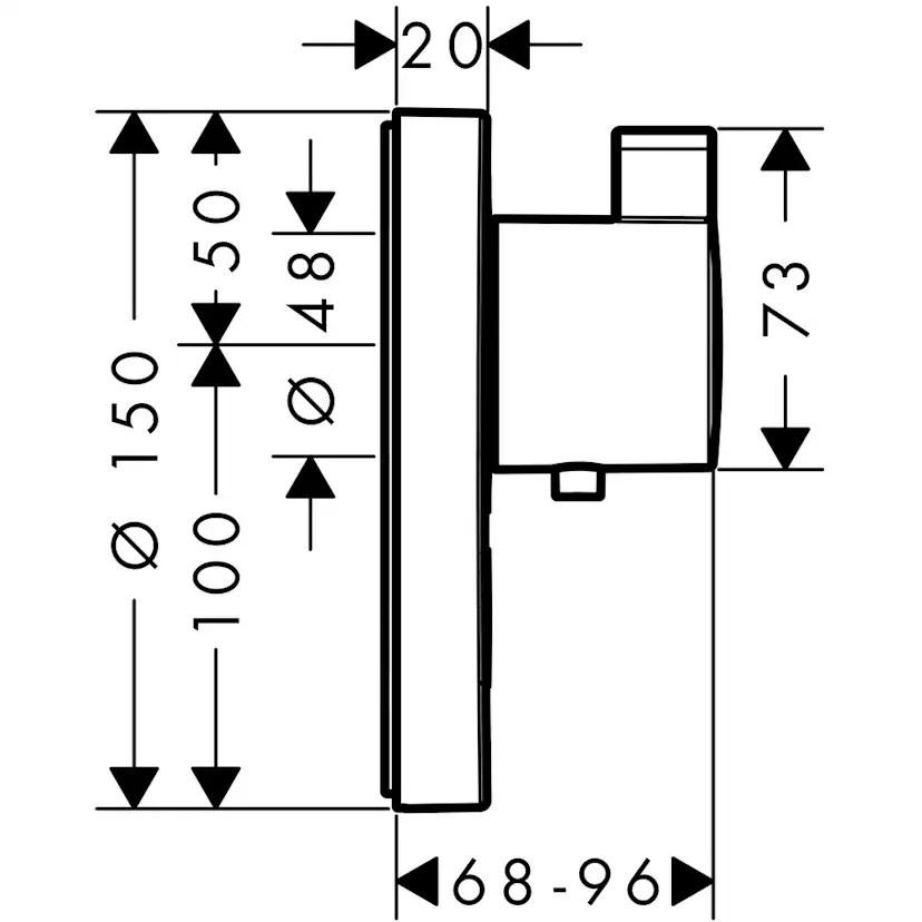 Duschblandare Hansgrohe ShowerSelect S 1-utlopp Knopp