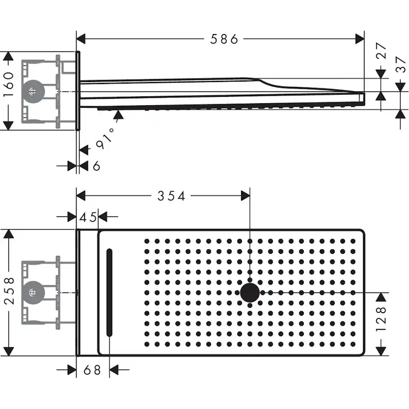 Huvuddusch Hansgrohe Rainmaker Select 580 för Väggmontage
