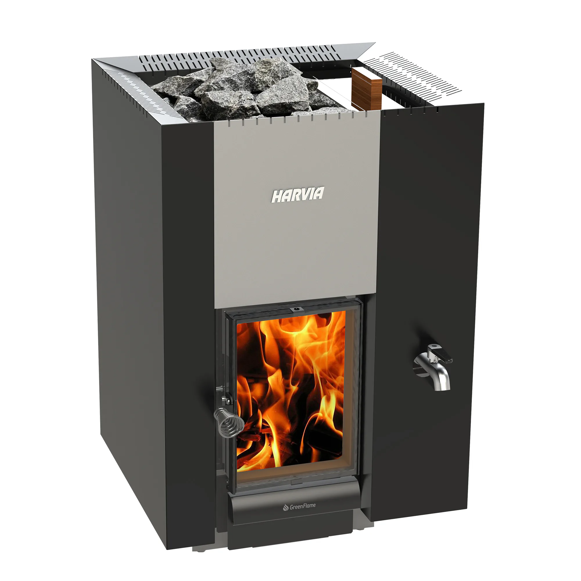 Vedeldad Bastuugn Harvia 22 GreenFlame RS med Vattentank