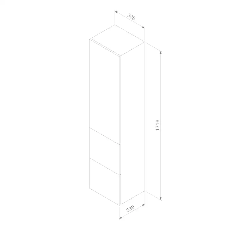 Högskåp Ballingslöv HC40B Hideaway med 1 Dörr och 2 Lådor