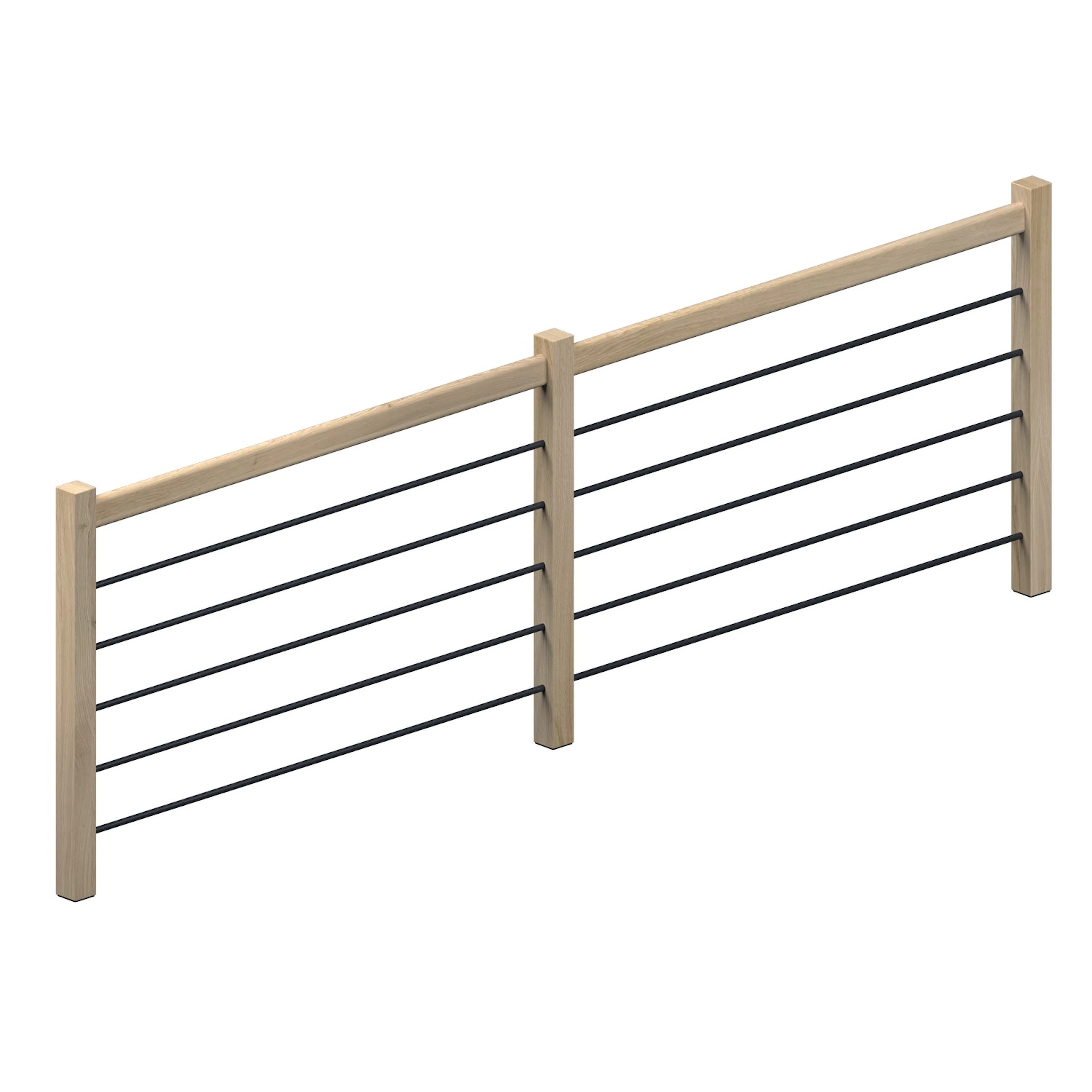 Skyddsräcke Dolle Helsinki Ek och Svart Alu Fyllning 320 cm