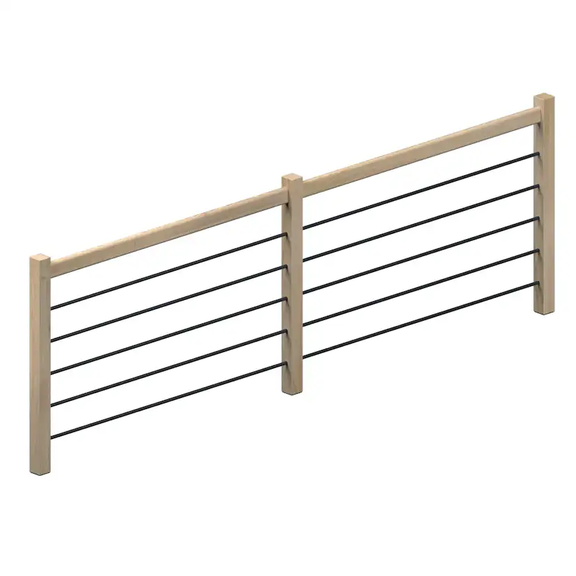 Skyddsräcke Dolle Helsinki Ek och Svart Alu Fyllning 320 cm