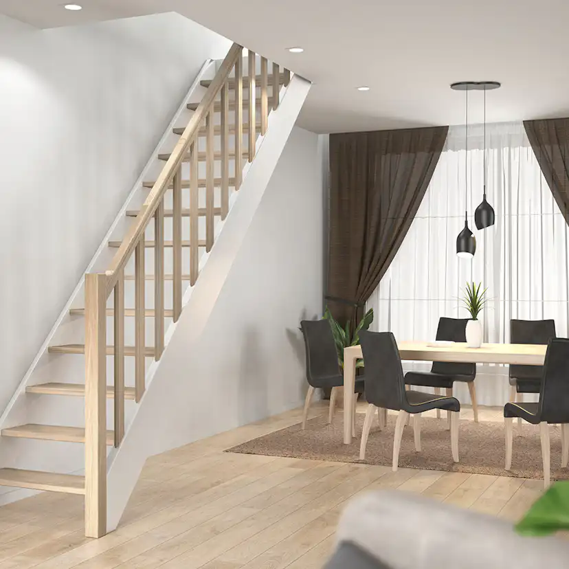 Trappa Dolle Helsinki Rak Träbalustrar