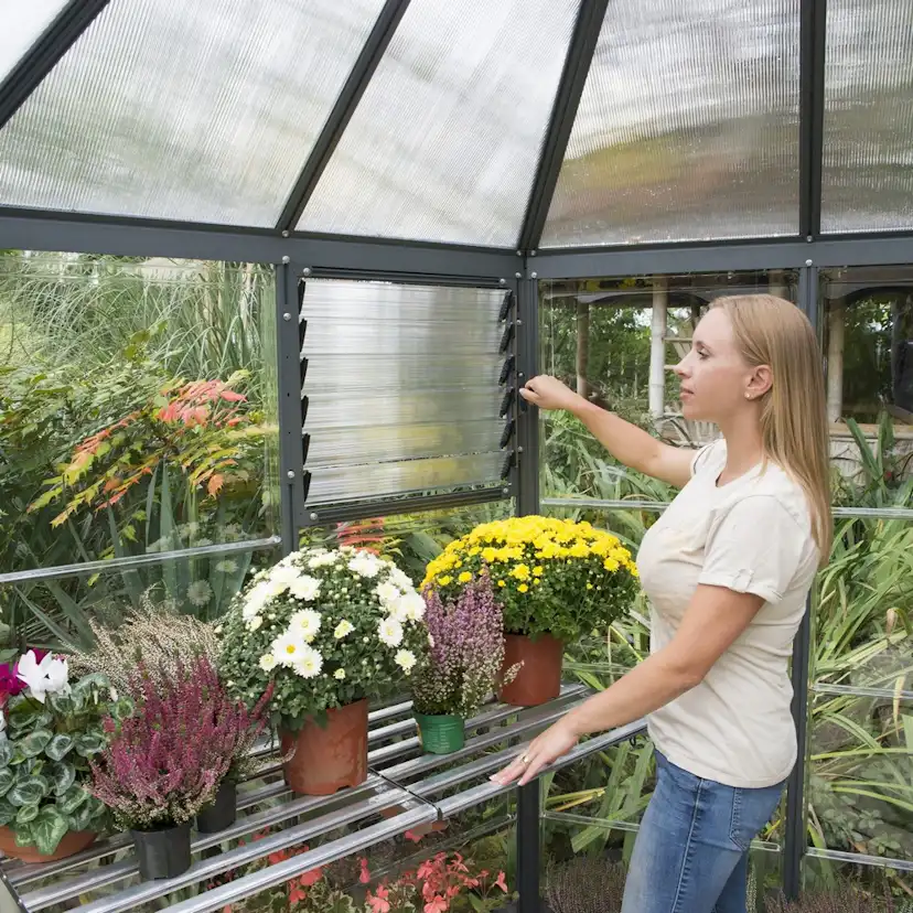 Växthus Canopia by Palram Oasis Hexagonal Aluminiumstomme med UV-Skyddade Polykarbonatpaneler, 6.1 m2