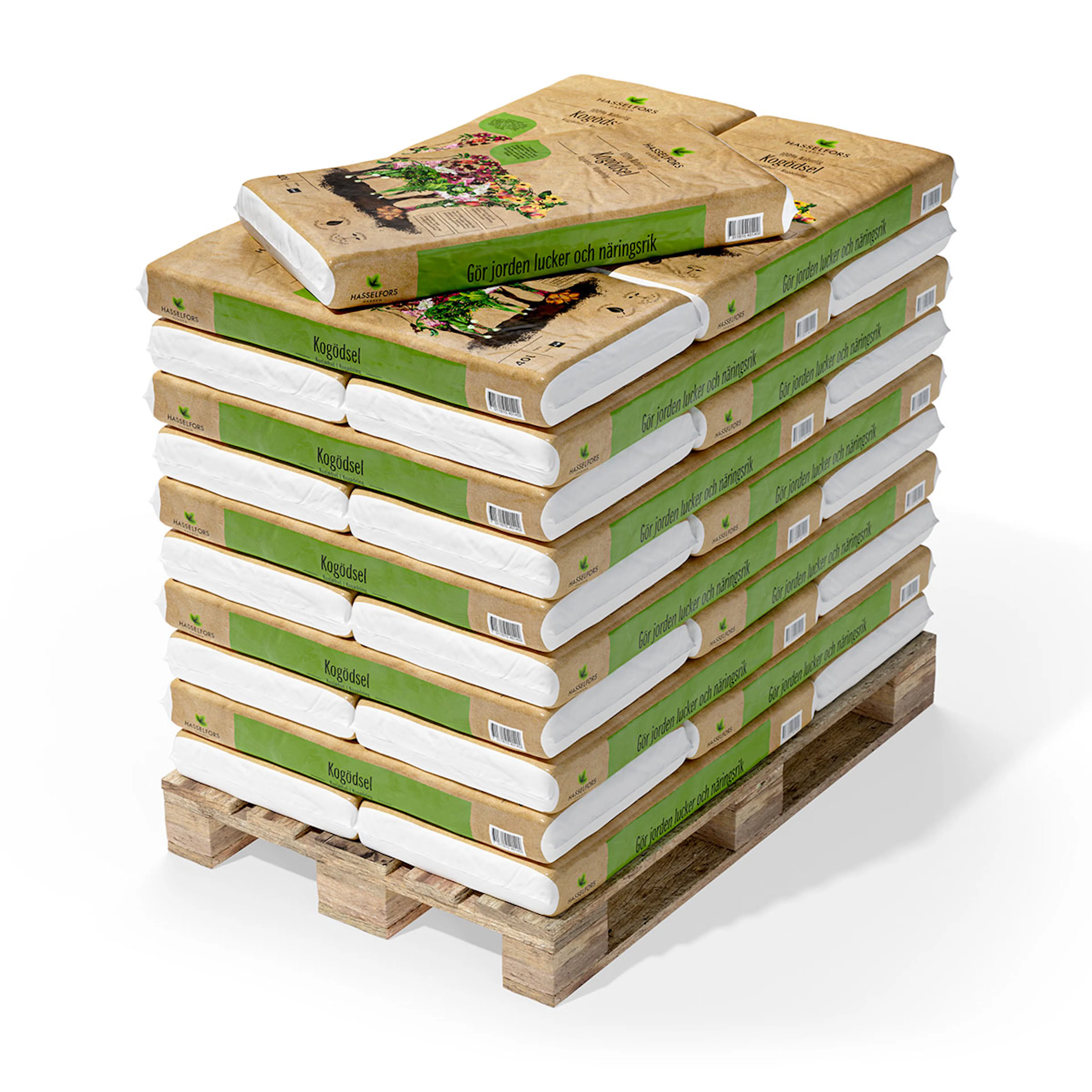 Gödsel Hasselfors Garden Kogödsel, Växtnäring för Trädgård på Pall - 51x40L