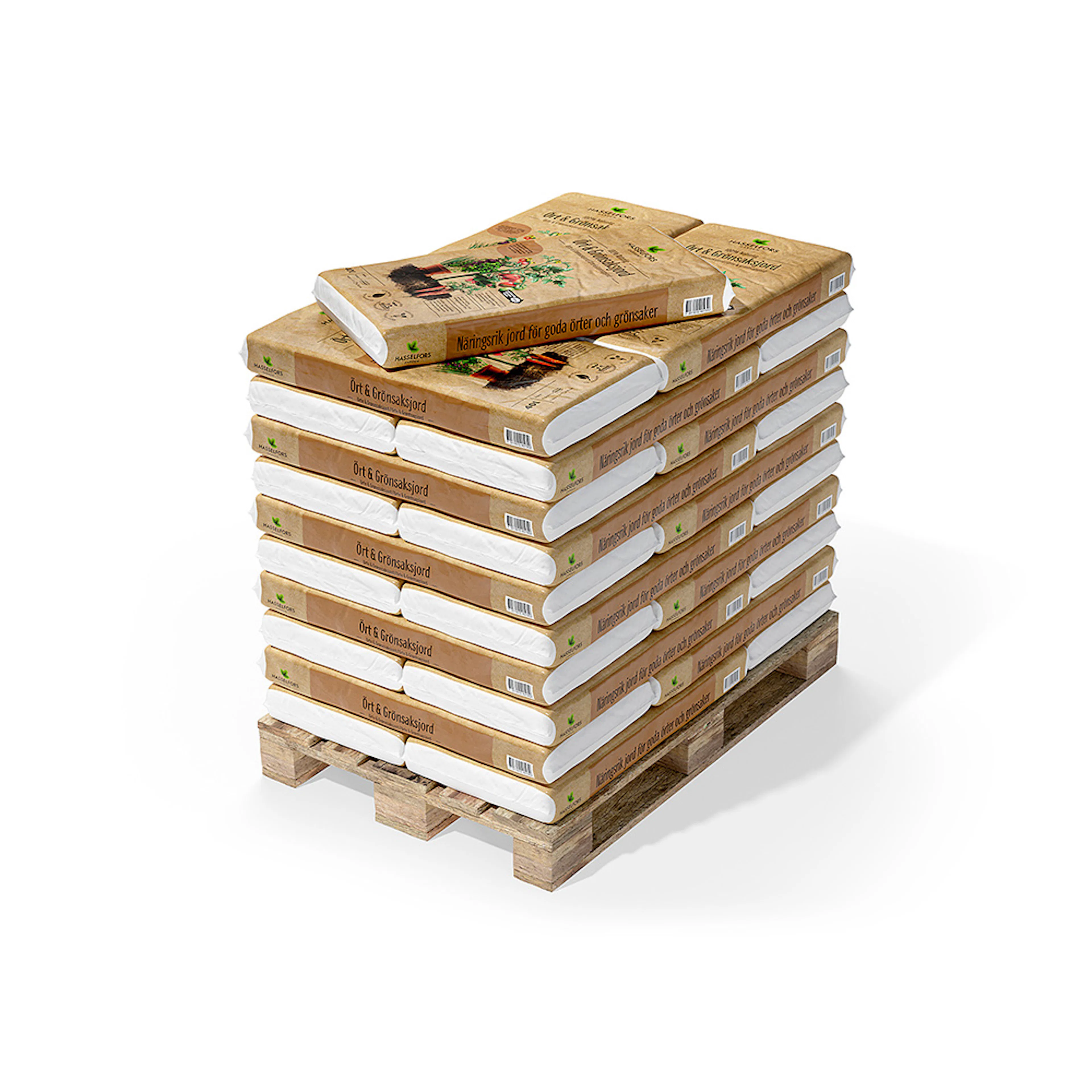 Planteringsjord Hasselfors Garden KRAV-Märkt Grönsaksjord för Trädgårdsland & Pallkragar på Pall - 48x40L