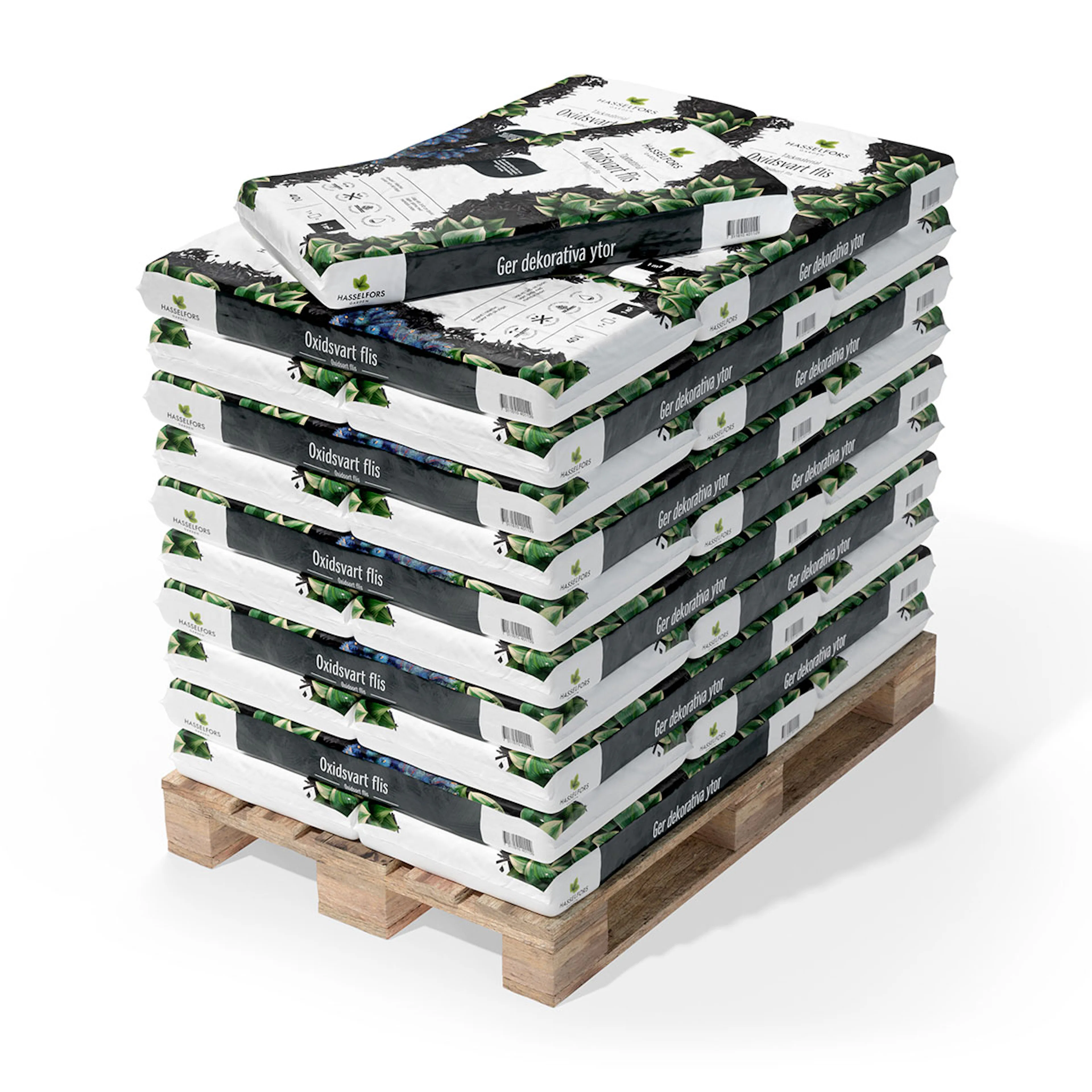 Flis Hasselfors Garden Oxidsvart 40 l Helpall