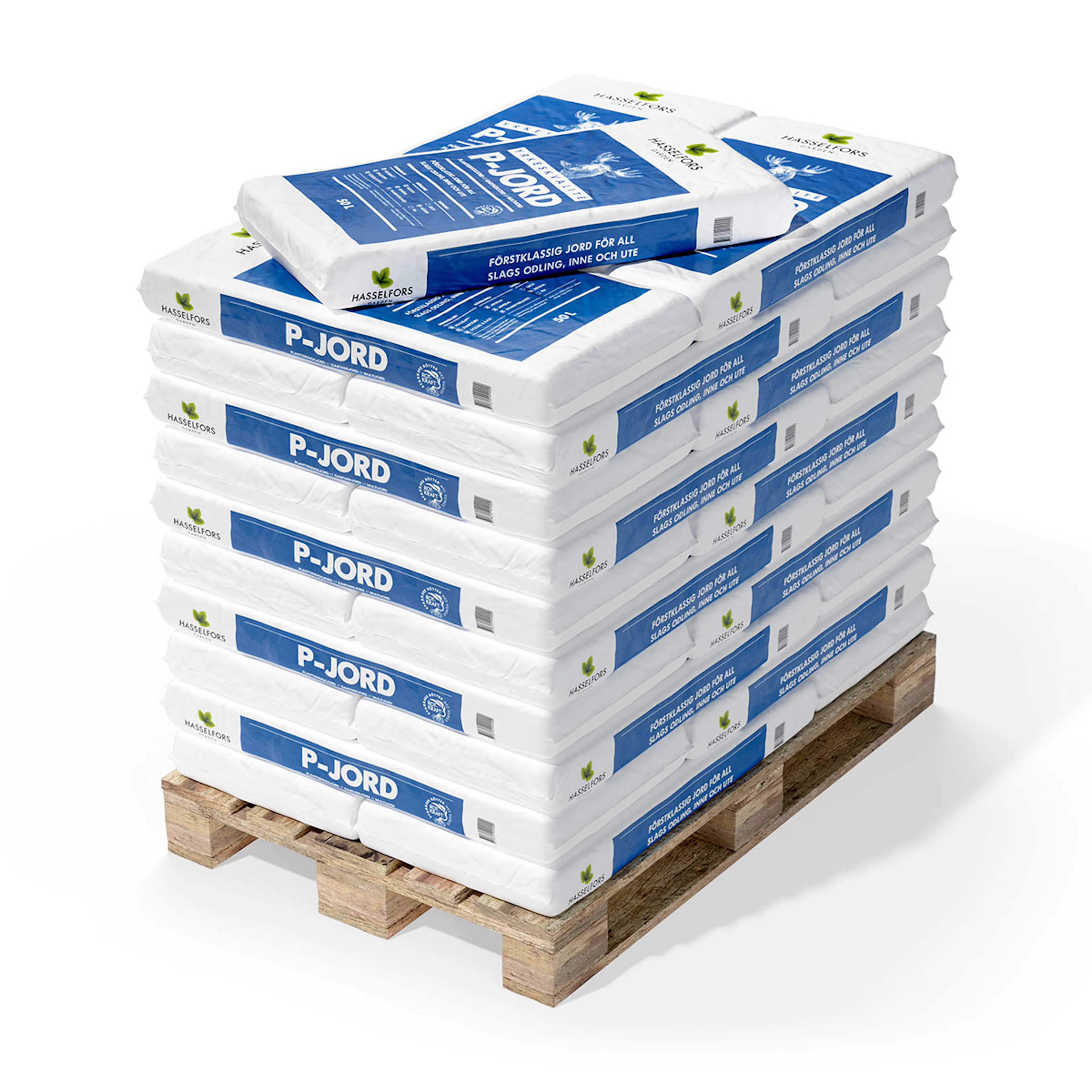 Planteringsjord Hasselfors Garden Medium Gödslad Trädgårdsjord för Inomhus & Utomhus Odling på Pall - 45x50L