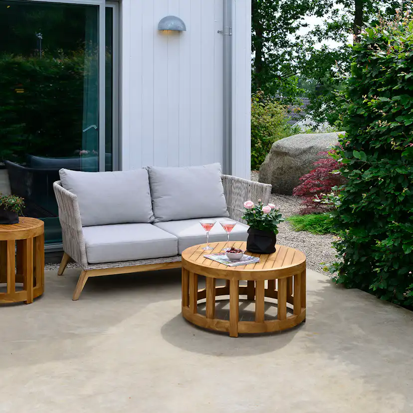 Träbord Hillerstorp Himmelsnäs Ø 80 cm, Runt Utebord i Teak